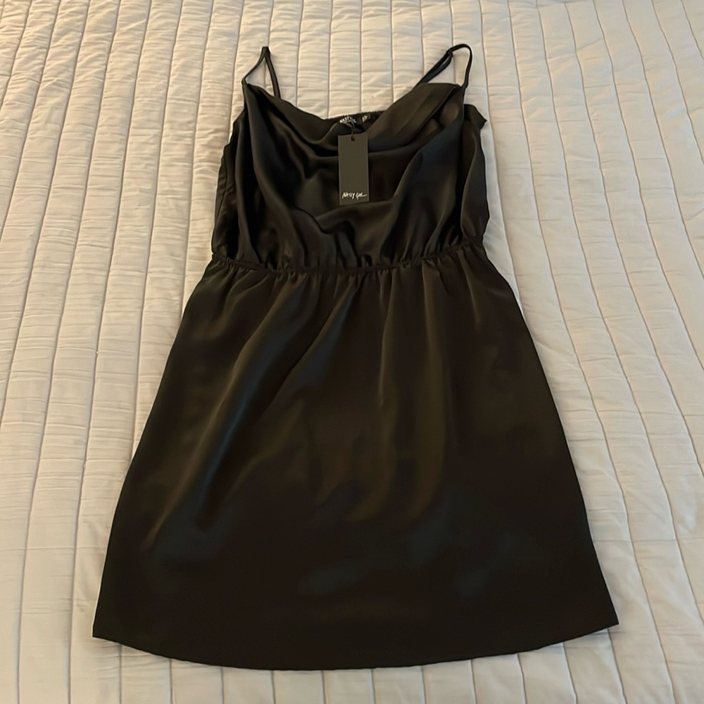 Satin Nasty Gal black dress